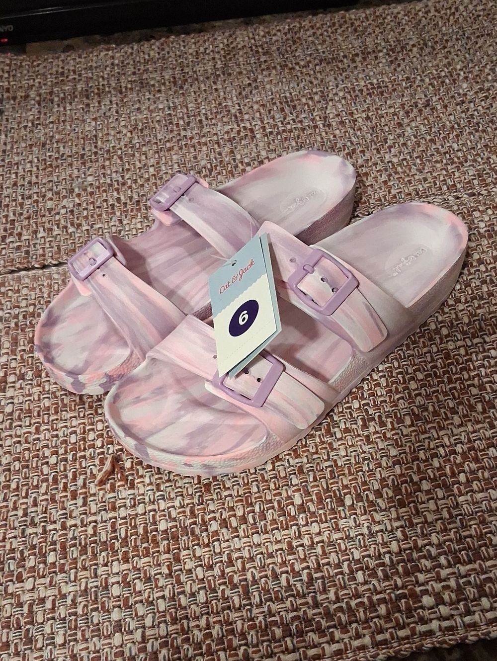Cat & Jack Girls Easy On And Off Sandals Size 6 New With Tags